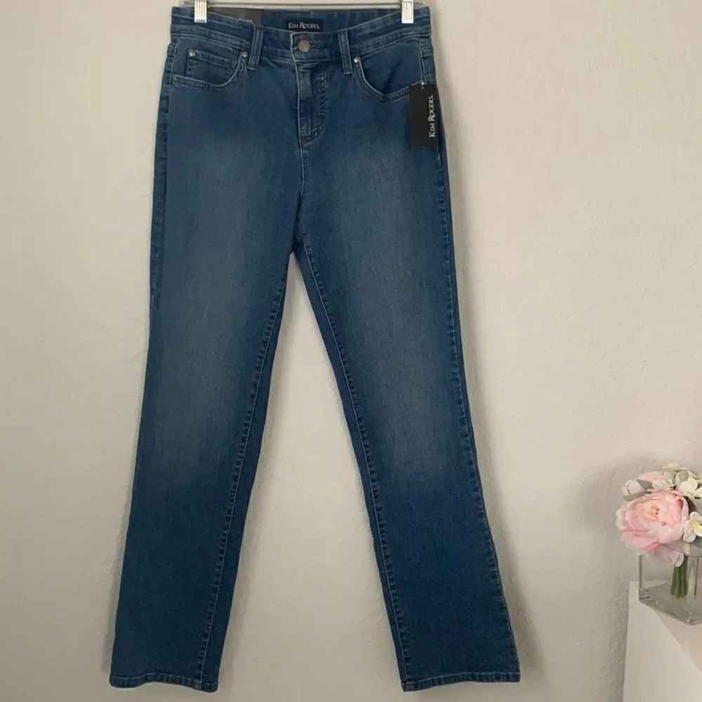 NWT Kim Rogers Hidden Comfort Women’s Straight Leg Denim Jeans Size 6